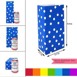 Bolsas de Papel Pequeñas de Colores Brillantes con Lunares Arcoíris para Fiestas Infantiles - Product Image 2