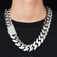 Chaîne cubaine Miami en laiton plaqué or 18 carats de haute qualité, grande taille, bijoux hip-hop, boucle glacée 25 mm, zircon 5A, diamant pour hommes