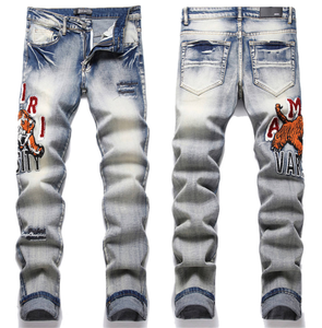 Jeans de Hombre a la Moda, con Bordado de Tigre Amiriy, de Alta Calidad, con Logotipo de Marca Personalizado, al por Mayor de Fábrica - Product Image 1