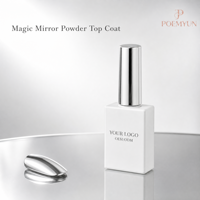 Poudre miroir, couche de finition non collante, pigment chromé, gel de scellement, finition brillante longue durée pour la manucure