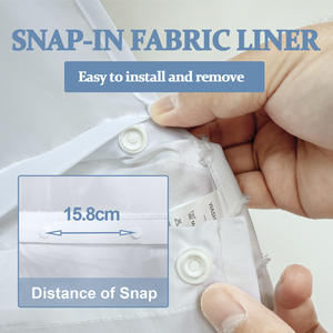 Hot-Selling Modern Floral Tufted Double-Layer Hookless Bathroom Polyester <strong>Shower</strong> <strong>Curtain</strong> <strong>with</strong> Snap and <strong>Lining</strong> - Product Image 3