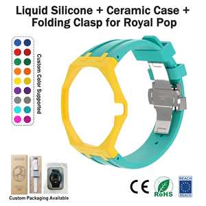 Mayorista Correa premium FKM con caja bumper acero inoxidable <span class=keywords><strong>para</strong></span> Swatch x AP Royal Pop Mod Kit deportivo lujo resistente - Product Image 1