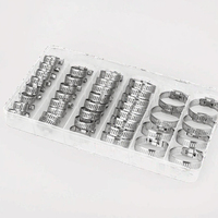 40pcs Kit de colliers de serrage à vis sans fin en acier inoxydable 6-29mm pour pinces à carburant Intercooler Plumbing Tube Metric Measurement