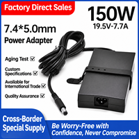 Chargeur pour ordinateur portable 150W compatible avec Dell, adaptateur secteur 19,5V 7,7A (connecteur à embout large 7,4 x 5,0 mm)