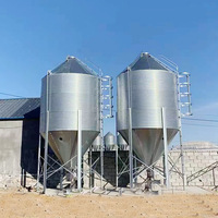 Silo à alimentation en acier galvanisé de haute qualité pour élevage avicole, avec boîte de vitesses et moteur, pour équipement de cage à poulets