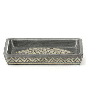 Custom Design Resin Soap Holder Complex Pattern Container Box Grey Soap Tray Sponge Dish Bathroom Custom Resin Soap Dish