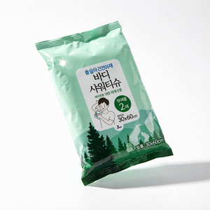 กระดาษเช็ดตัวอาบน้ำ 30x60 ซม. แพ็คคู่ สูตร K-Beauty สำหรับการดูแลผิวประจำวัน - Product Image 1