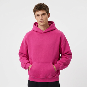 Men's Women's Oversized <b>Pink</b> Custom Printed Premium Cotton Fleece Pullover Winter Streetwear ODM <b>Hoodie</b> - Product Image 1