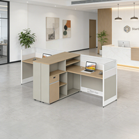 Poste de travail de bureau pour employés, bureaux doubles en forme de croix, cloisons pour quatre/six personnes, caissier, commercial