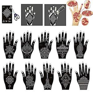 Smart Sticker <strong>Henna</strong> <strong>Tattoo</strong> Stencils <strong>Kit</strong> Pack 22 Sheets Eco-friendly Non-Toxic Temporary <strong>Tattoo</strong> Templates Indian <strong>Tattoo</strong> Sticker - Product Image 3