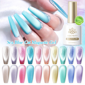 Esmalte de uñas en gel efecto ojo de gato azul marino, brillo estelar, magnético, curado con luz UV LED, para decoración de uñas, venta al por mayor para salones de belleza - Product Image 1