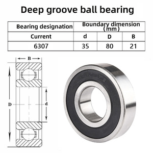 Roulement à billes en acier chromé à gorge profonde à une rangée de haute précision 6204 pour moto industrielle 6201 2RS joints - Product Image 4