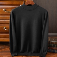 Pull-over décontracté en maille à col semi-montant pour homme, nouvelle collection automne/hiver 2025, couleur unie, manches longues, coupe ample, pour le commerce transfrontalier
