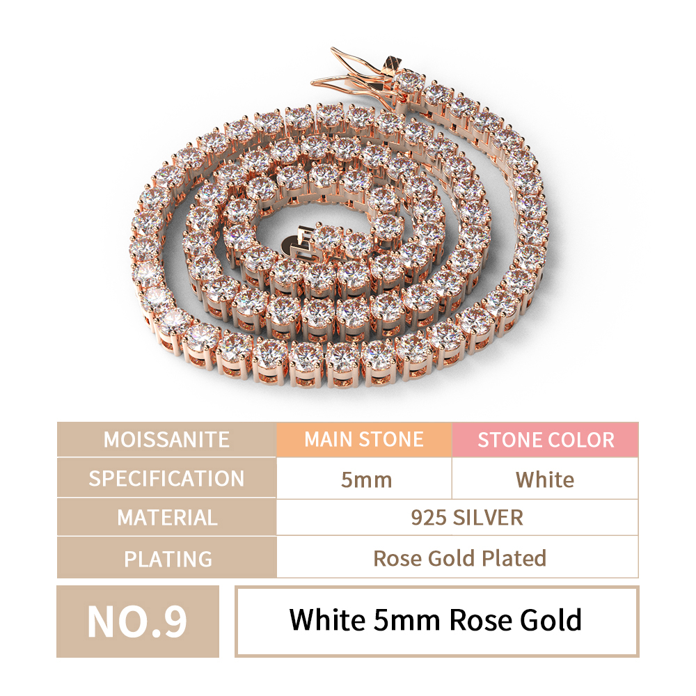 5MM chain + rose gold plated