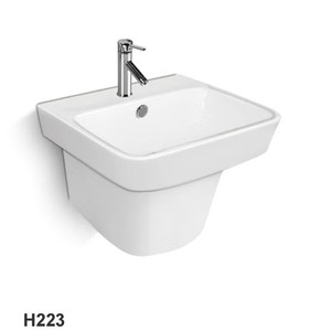 Lavabo de Cerámica para Montar en la Pared con un Solo Orificio H223 - Product Image 1