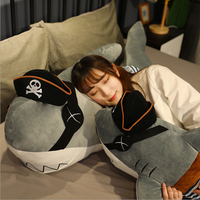 Peluche personnalisée OEM Requin Pirate, cadeau d'Halloween, animaux en peluche, oreiller câlin, peluches de requin OEM personnalisables