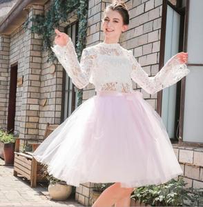 Ecowalson Jupe en tulle à 6 couches de 65 cm, jupe plissée tutu pour femmes, <span class=keywords><strong>jupon</strong></span> Lolita, demoiselles <span class=keywords><strong>d</strong></span>'<span class=keywords><strong>honneur</strong></span>, jupe mi-longue pour fête, mini-jupe - Product Image 6