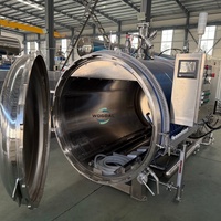 Autoclave de stérilisation automatique en acier inoxydable à pulvérisation d'eau pour viande en conserve