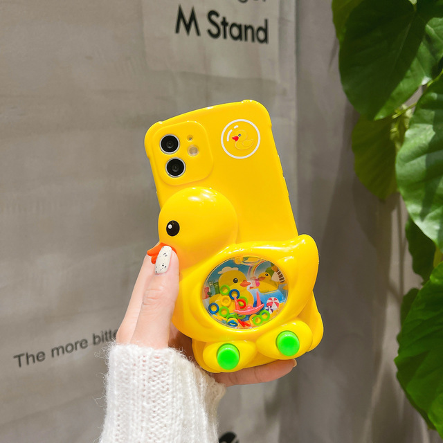 Creative Lovely 3d Yellow Duck Game Console Phone case for iphone 15 14 13 Pro Max