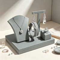Support de présentation de bijoux en forme de T, collier, anneau en C, boucles d'oreilles, bracelet, rangement, ensemble de quatre pièces