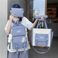 Sac d'école en Nylon de haute qualité pour fille, ensemble de sac à dos d'école imperméable de voyage