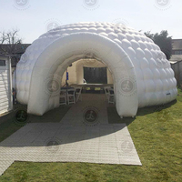 Tente Yurt gonflable, tentes doom gonflables, éclairage LED pour exposition, dôme igloo gonflable blanc