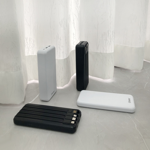 Hot Sale Portable Ultra Slim 20000mAh Power Bank High Capacity 2 USB Micro USB Charging Built-in Cables LED Illumination 10W