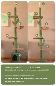 Trong Nhà Cao Sang Trọng Mèo Cây Gỗ Mèo Tháp Có Thể Điều Chỉnh Chiều Cao Mèo Condo Sisal Gãi Bài Lớn Sàn Trần - Product Image 6