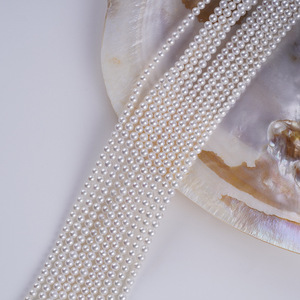 Collar de Perlas de Agua Dulce Blancas de 3.5-4mm, Suministro Directo del Fabricante, Hilo Semiterminado para Joyería DIY, Cuentas AK - Product Image 3