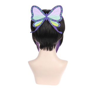 Pelucas Ainizi Listas para Enviar, Precio de Fábrica, Pelucas Hechas a Máquina, Pelucas de <span class=keywords><strong>Cosplay</strong></span> de Kochou <span class=keywords><strong>Shinobu</strong></span> de Demon Slayer, Versión de Cabello Corto - Product Image 4