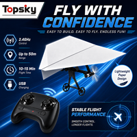 TOPSKY TOYS Kit d'avion en papier télécommandé 2,4 GHz DIY avec télécommande et lumières pour enfants, cadeau STEM, modèle 523231 pour les écoles