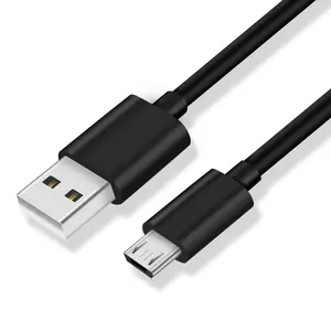 Negro TPE 1M Micro V8 USB 2.4A rápido Cable de carga Cable de datos de sincronización de Cabo Micro 5Pin a USB 2.0A Kabel para Xiaomi Huawei Honor