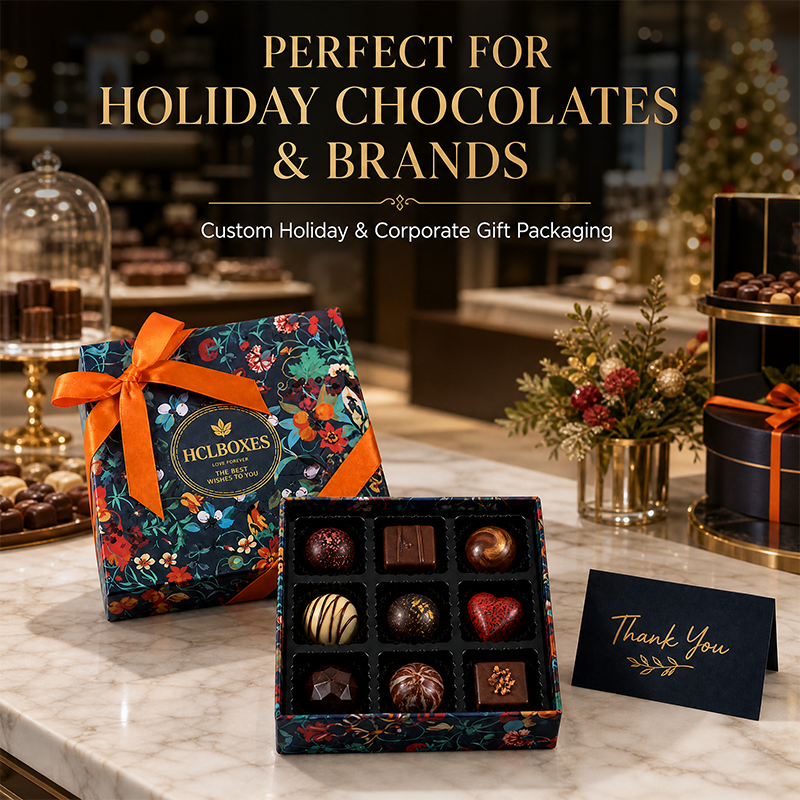 Custom Chocolate Gift Box Wholesale Lid and Base Chocolate Packaging ...