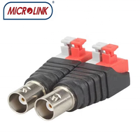 Adaptateur Balun Vidéo CCTV à Connecteur Rapide BNC Femelle/Mâle pour Bornes à Pression