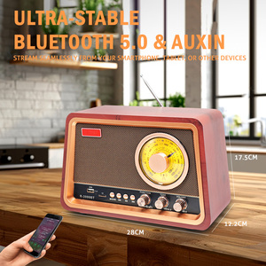 Radio de Emergencia Retro Estyle <span class=keywords><strong>R</strong></span>-2099BT Multibanda de Madera con Reproductor MP3, AM/FM, Carga USB, Batería de 1501-2000mAh y Ranura para Linterna - Product Image 3