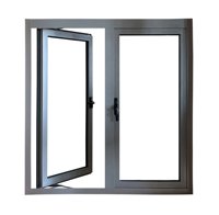 Ventanas abatibles de aluminio de alta calidad con rotura de puente térmico para villa