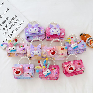 Nuova Borsa Morbida per Bambine Autunno Inverno, Accessorio Principessa in Peluche, Borsa a Tracolla Leggera con Cerniera - Product Image 1