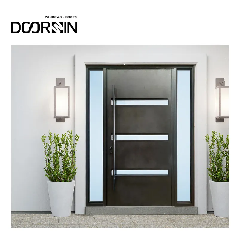 Original Factory Customized Security Front Wooden Pivot Entrance Door External Modern Solid Wood Entry Door