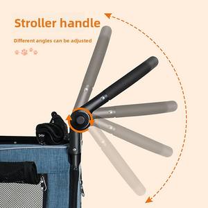 Poussette pour animaux de compagnie de style camp portable pour chiens moyens et grands Scooter de marche pliable et réglable pour les sorties de voyage - Product Image 5