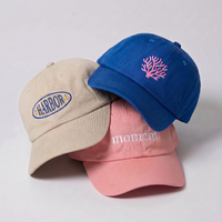 Gorras de Béisbol Azules con Logotipo Bordado de 6 Paneles, Personalizadas OEM, de Algodón, Sin Estructura, Estilo Dad Hat