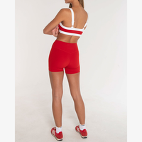 Ensemble de yoga pour femme Sunny Tanned Skin, soutien-gorge de sport color-block, short très extensible, 2 pièces, écologique, séchage rapide, pour l'extérieur