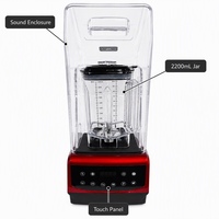 2200W Commerciële Blender, 2.2L Hoge Vermogen Heavy Duty Blender, Zuiver Koperen Motor 110V 220V