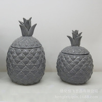 Pot de rangement en céramique pour biscuits en forme d'ananas