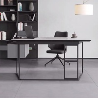 Promotion : Bureau Moderne Blanc, Petit Meuble de Maison, Table d'Ordinateur en Marbre et Métal pour Salon et Bureau – En Vente