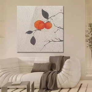 Hand Painted Oil Painting Persimmon Modern Chinese Style 3D Visual Effect Living Room Wall <b>Art</b> - Product Image 2