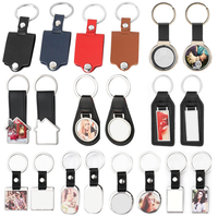 Llavero de cuero PU en blanco para sublimación, con marco de fotos multiestilos, personalizable, para regalo de recuerdo, colgante para bolso