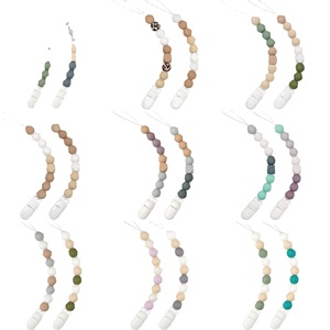 ขายส่งโซ่จุกนมหลอกเด็ก ทำจากซิลิโคนเกรดอาหารปลอดสาร BPA และโลหะ พร้อมคลิปหนีบไม้สำหรับเด็กอายุ 0-12 เดือน - Product Image 5