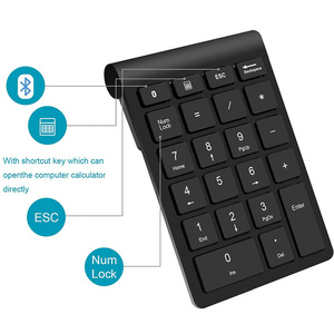 BT Wireless Number Pad Numeric Keypad 22 Key Mini Financial Accounting Numeric keypad for Laptop Desktop <b>Tablet</b> - Product Image 4