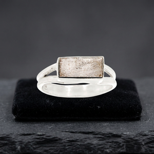Unique <b>925</b> Sterling <b>Silver</b> Gibeon Meteorite Handmade Gemstone <b>Ring</b> for Wedding Engagement Anniversary Party & Gift - Product Image 2