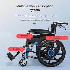 Fauteuil roulant pliant pour personnes âgées, léger, avec repose-jambes, commode, chaise de rééducation portable, pour la récupération des fractures - Product Image 3